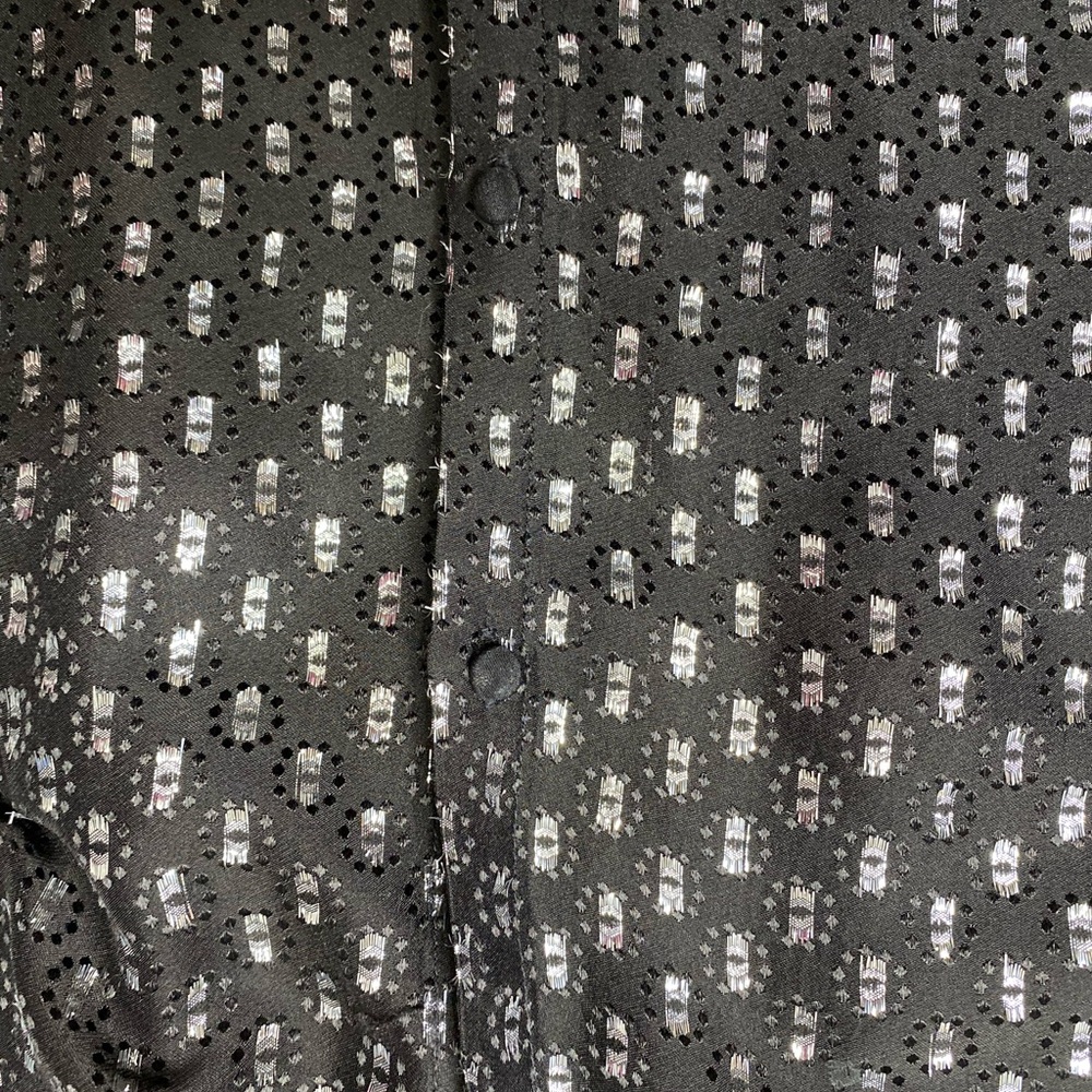 Paige Metallic Long Sleeve Bow Tie Silk Blouse - Picture 6 of 6